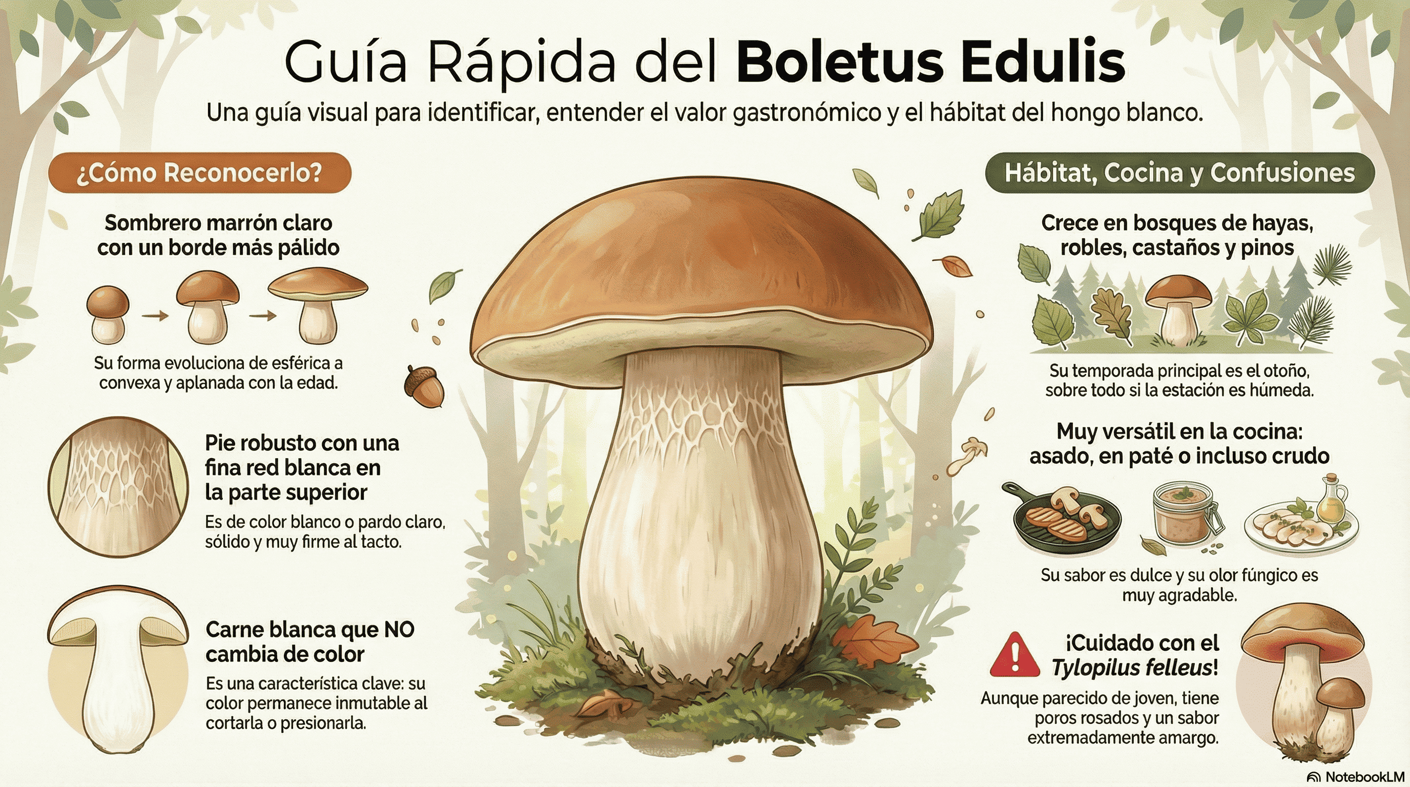 Boletus edulis. Guía rápida.