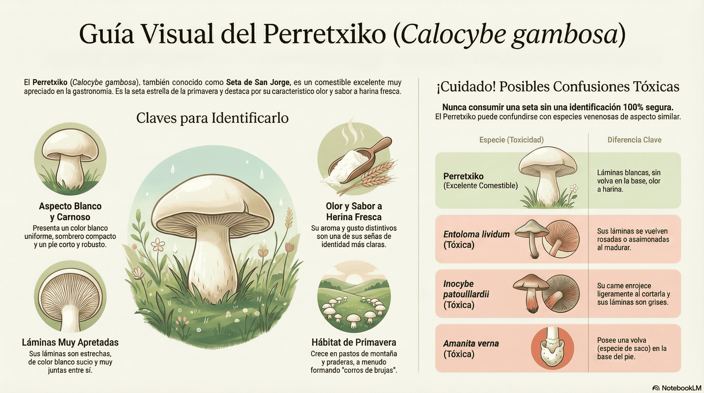 Calocybe gambosa. Guía visual.