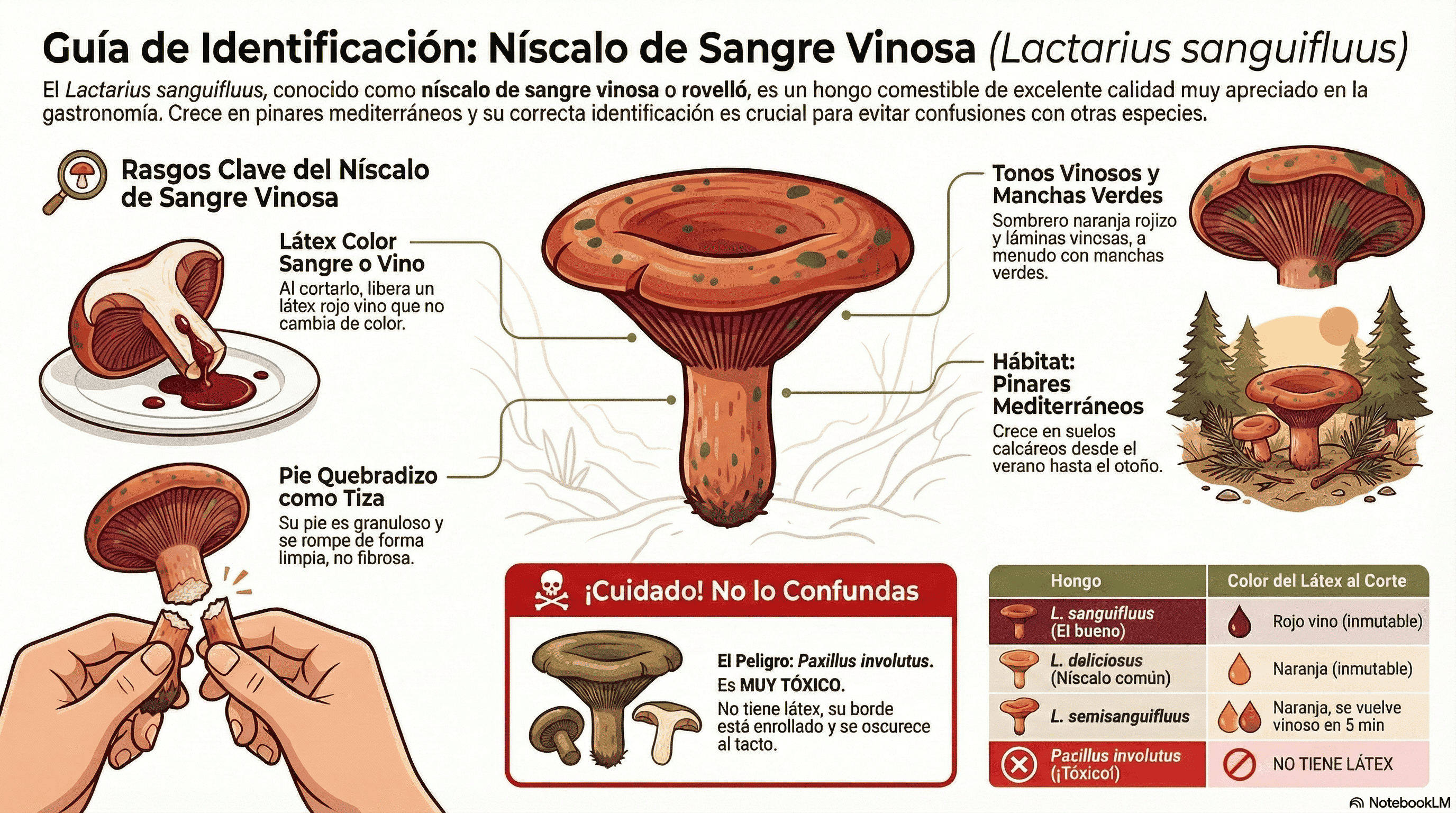 Lactarius sanguifluus. Guía de identificación.