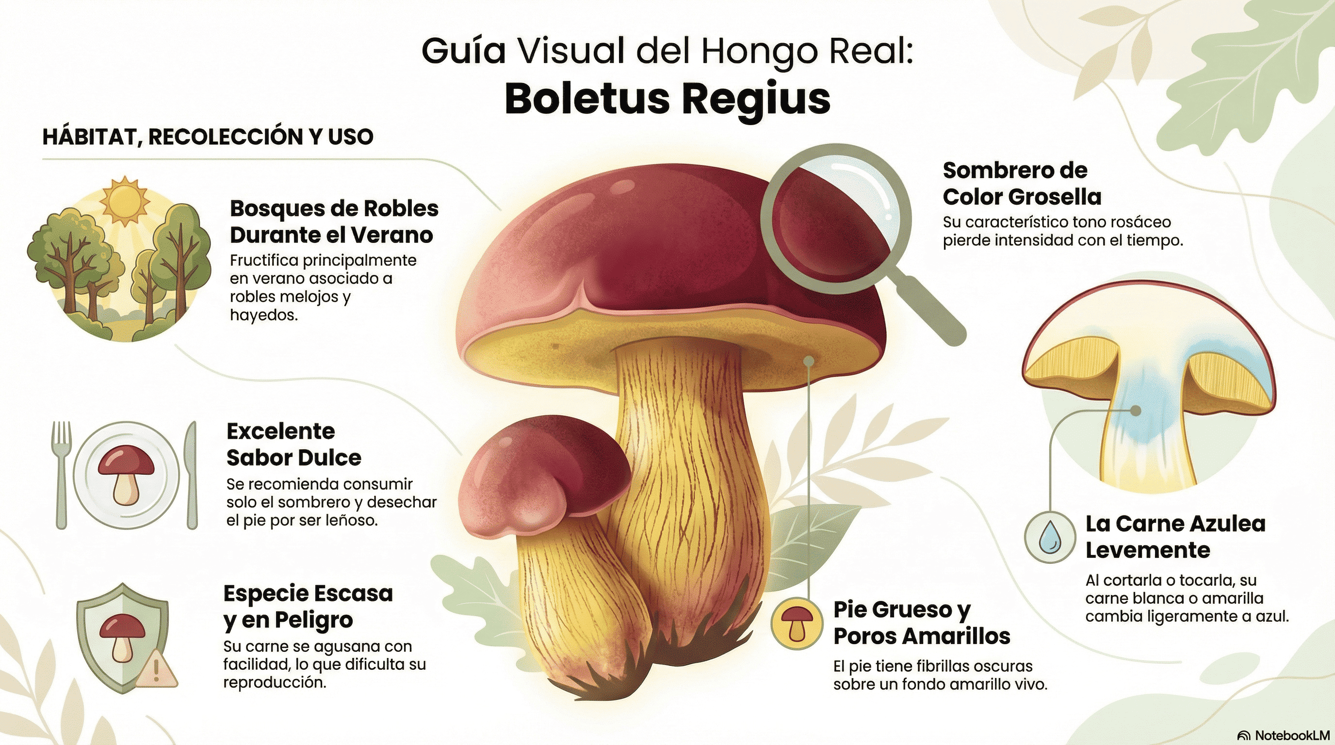 Boletus regius. Guía visual.