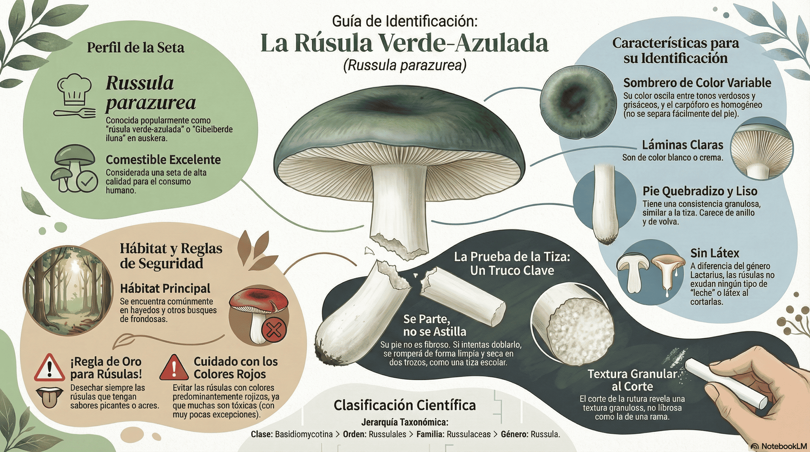 Russula parazurea. Guía de identificación.