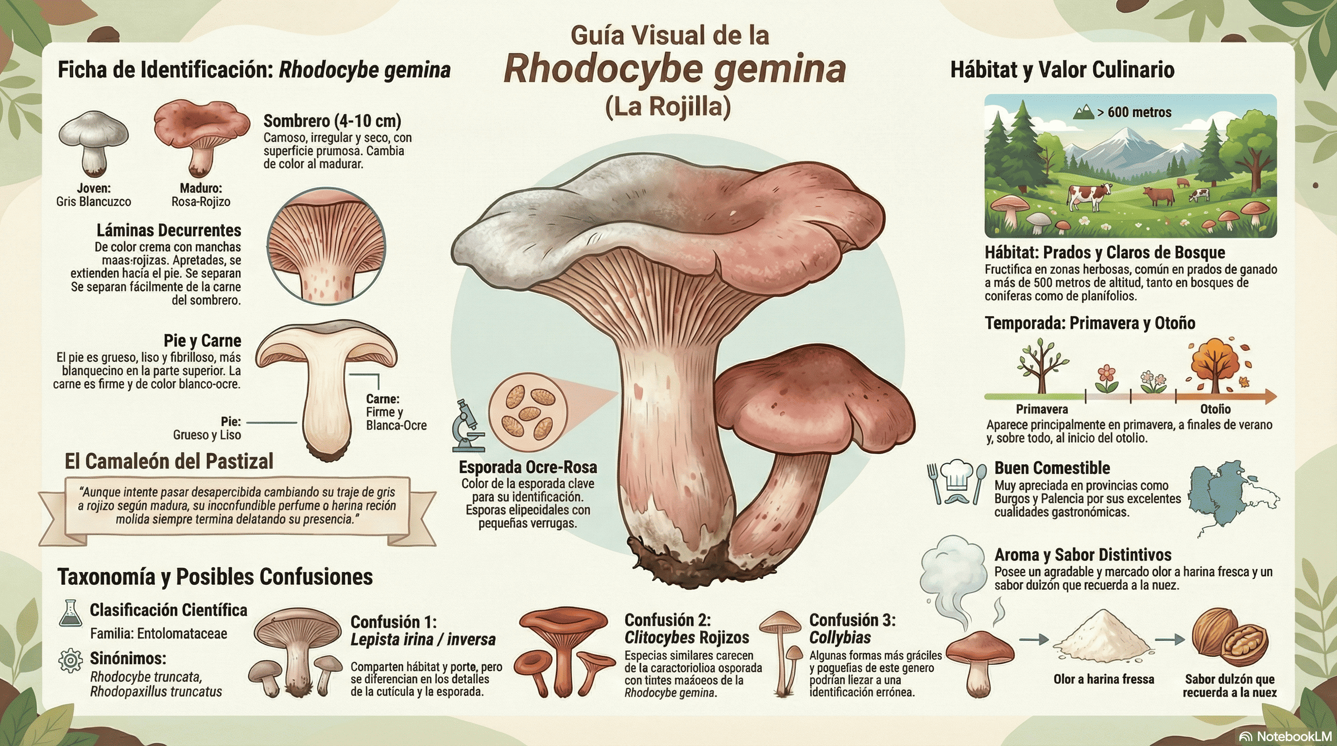 Rhodocybe gemina. Guía visual.