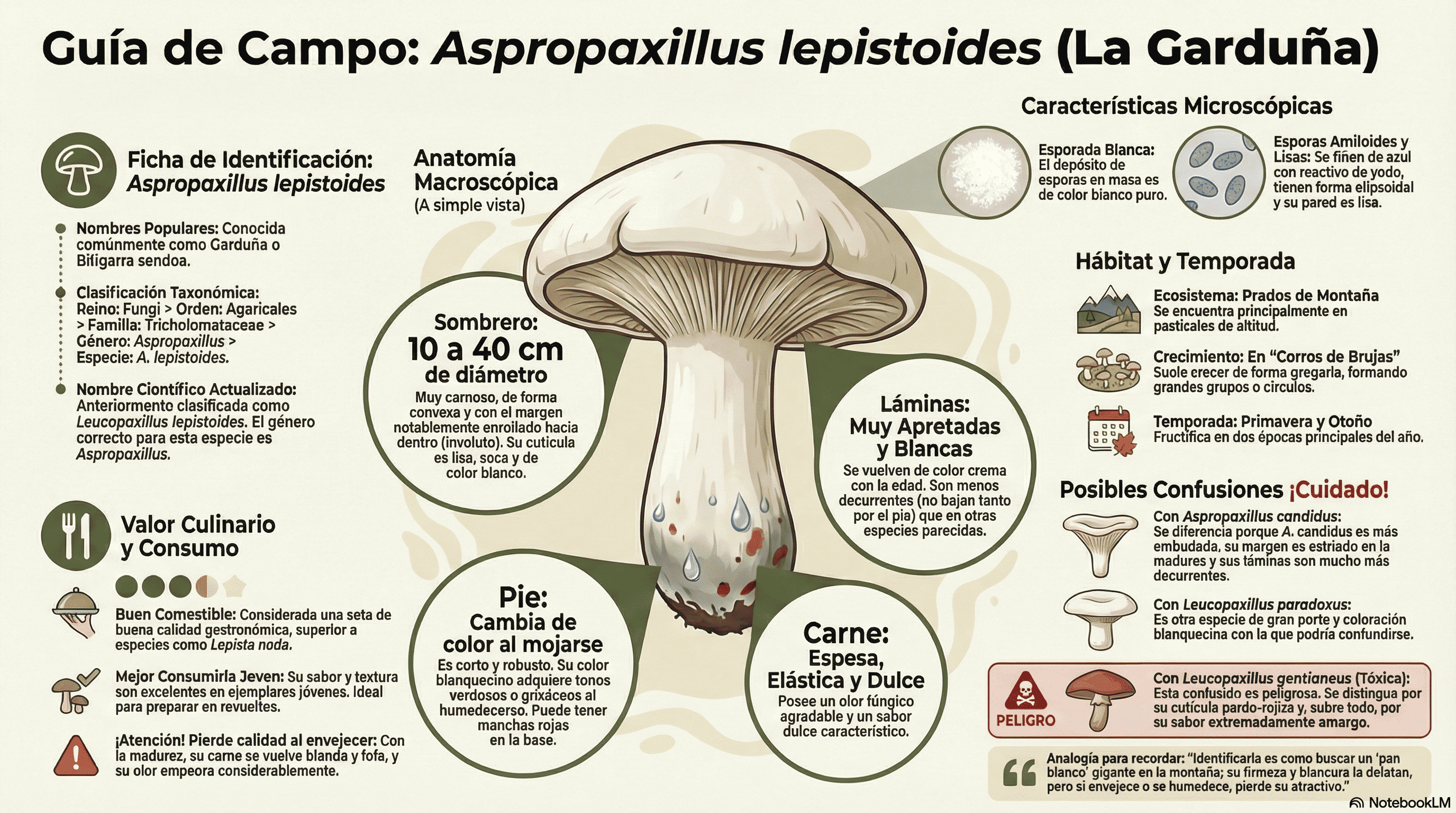 Aspropaxillus lepistoides. Guía de identificación.
