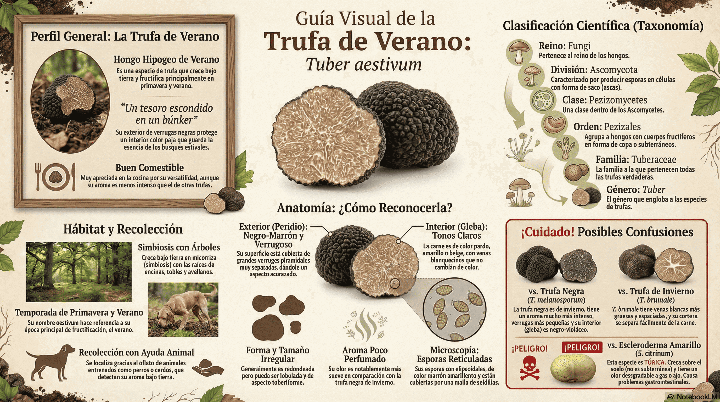 Tuber aestivum. Guía visual.