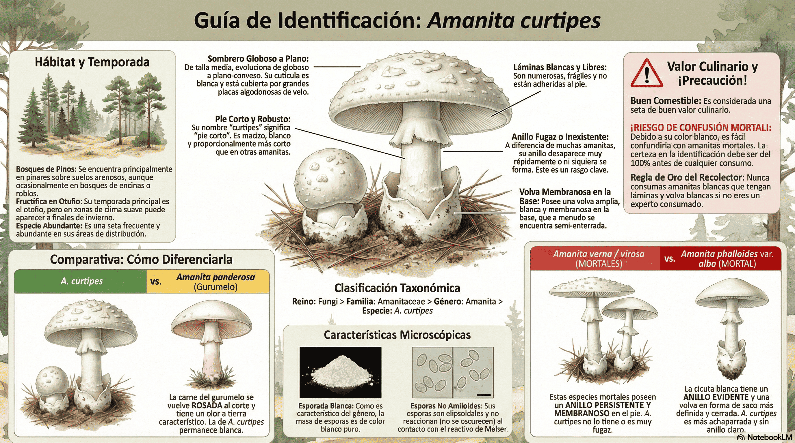 Amanita curtipes. Guía de Identificación.