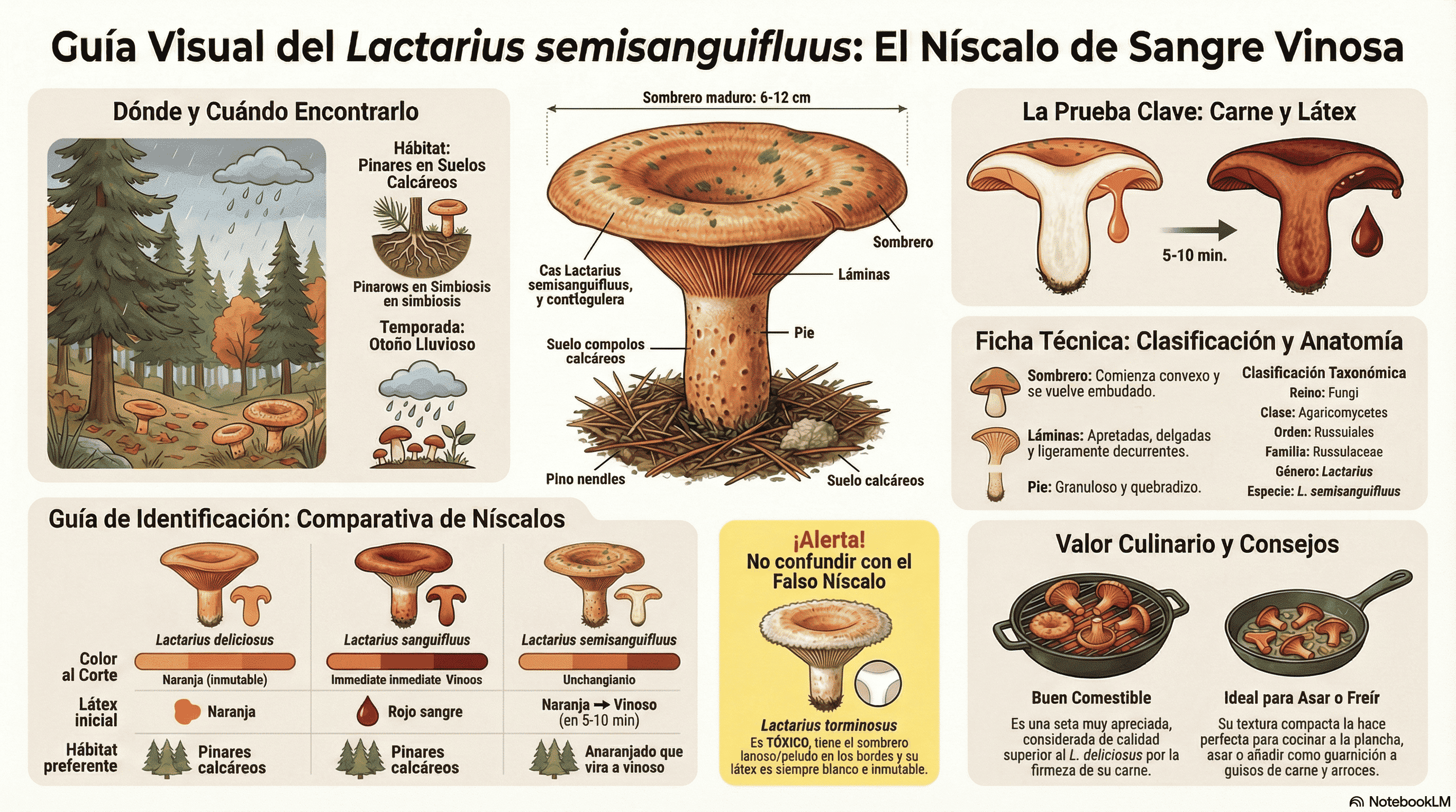 Lactarius semisanguifluus. Guía visual.