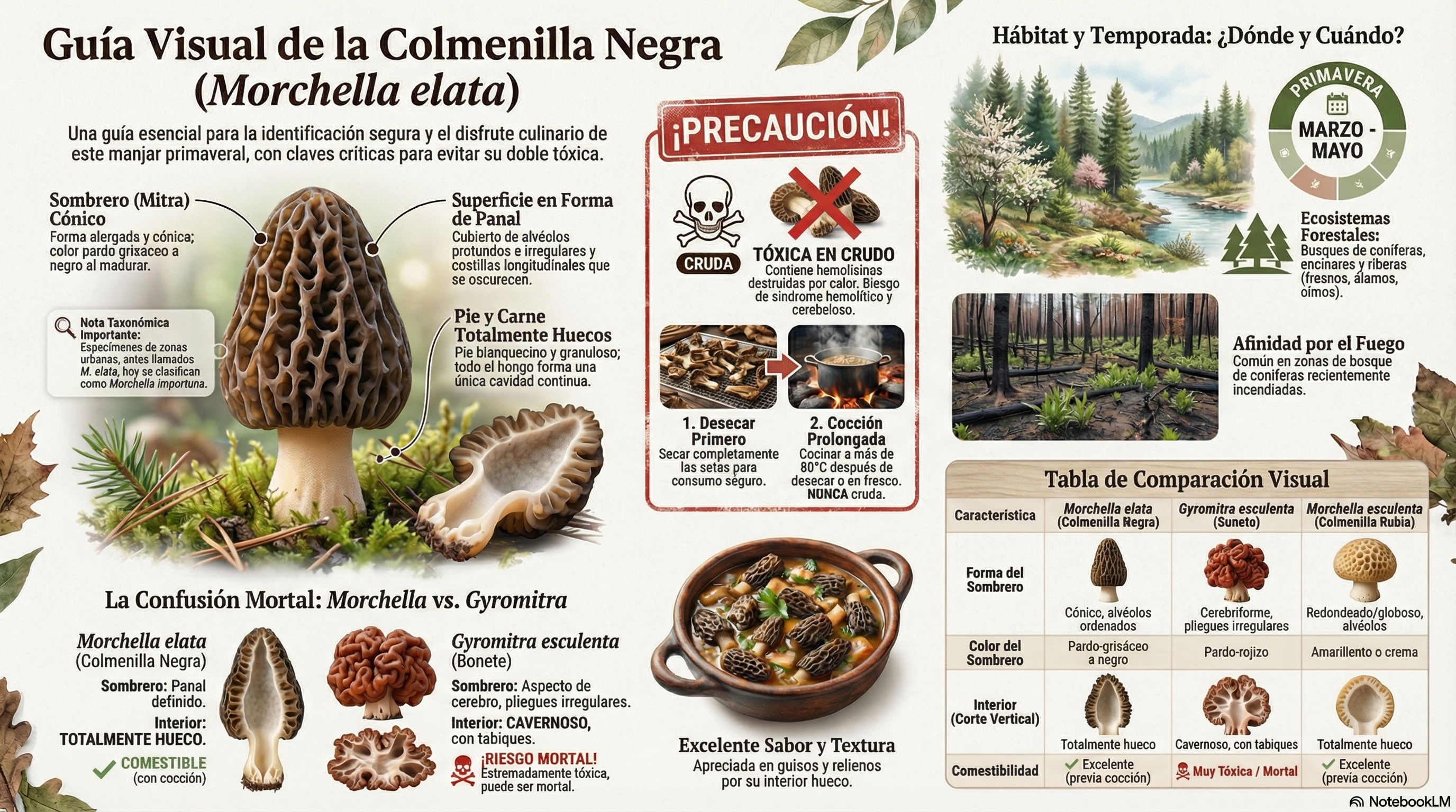 Colmenilla Negra. Guía visual.