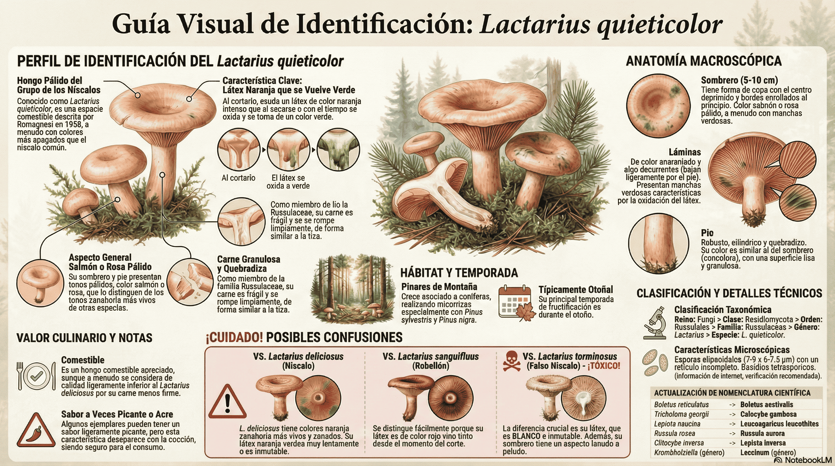 Lactarius quieticolor. Guía visual.