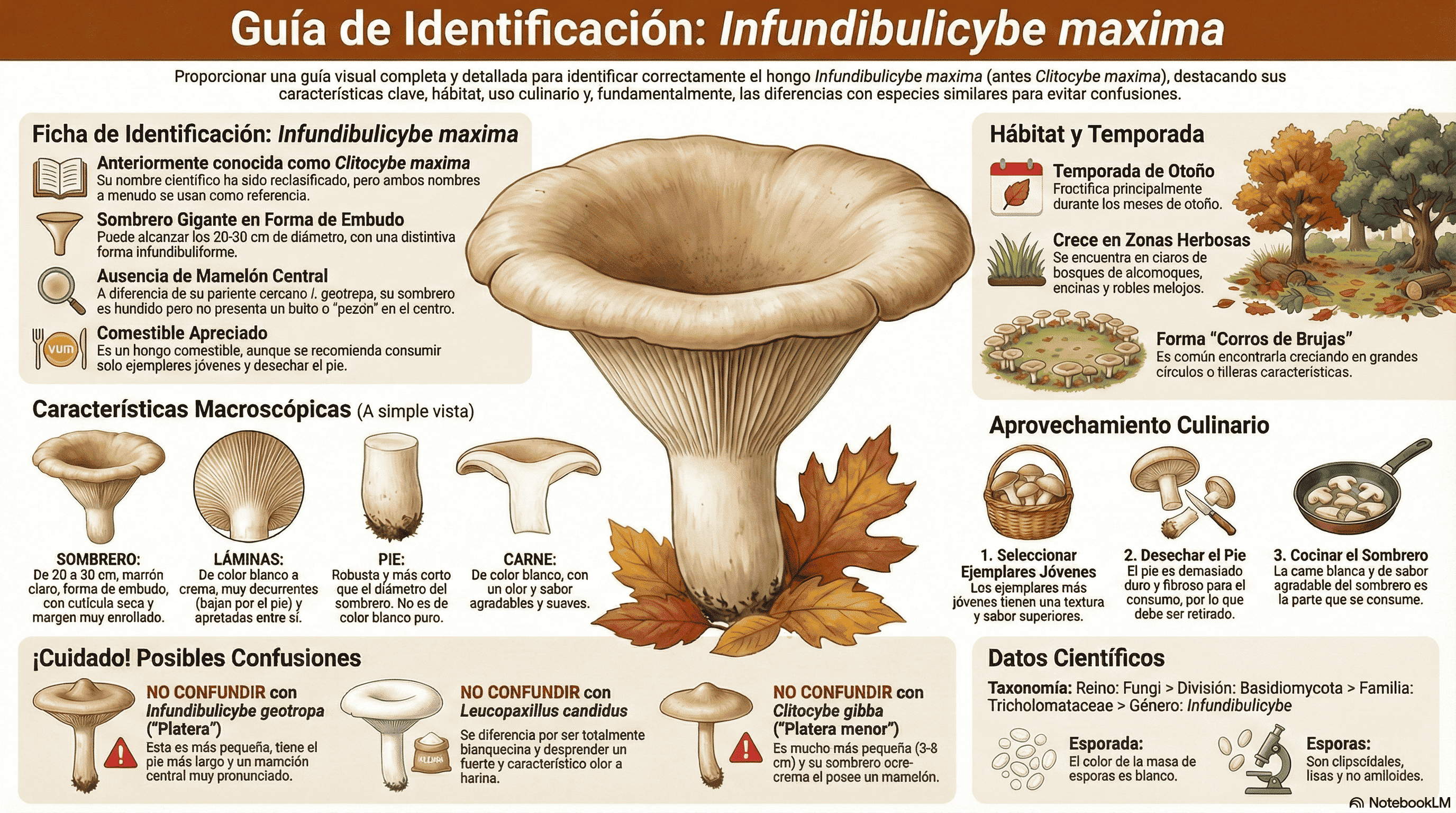 Infundibulicybe maxima. Guía de identificación.